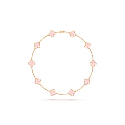 VAN CLEEF ARPELS VINTAGE ALHAMBRA NECKLACE, 10 MOTIFS ROSE GOLD